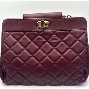 BADGLEY MISCHKA PLUM QUILTED Handbag